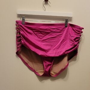 Women's Pink High-Waisted Bikini Bottoms